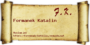 Formanek Katalin névjegykártya