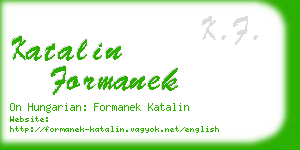 katalin formanek business card